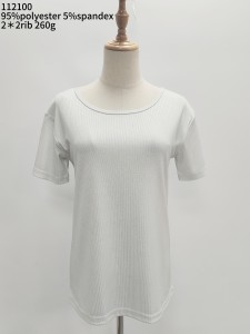 Lady’s foil print short sleeve T-shirt