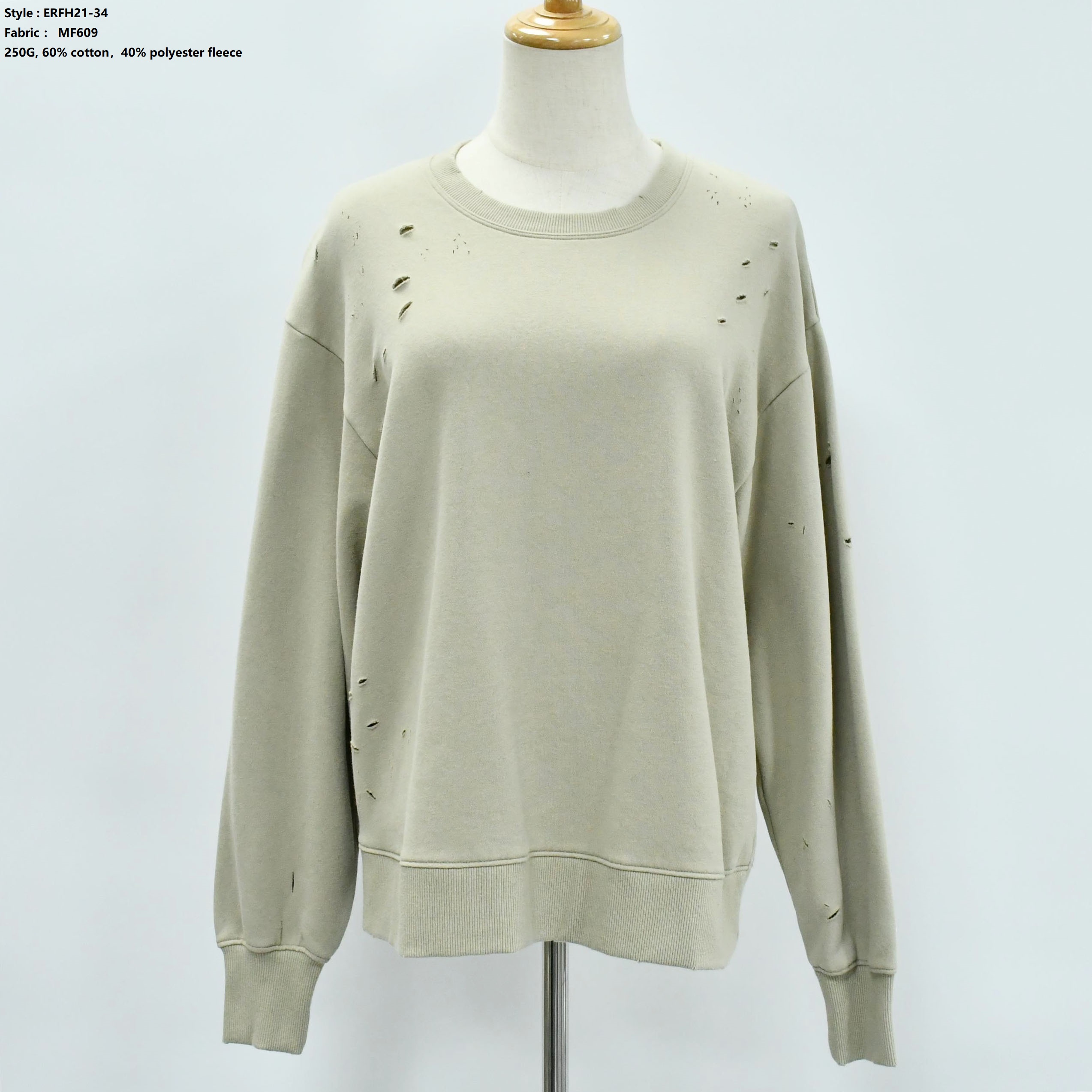 Women’s Crew Neck Laser Swearshirt Pullover