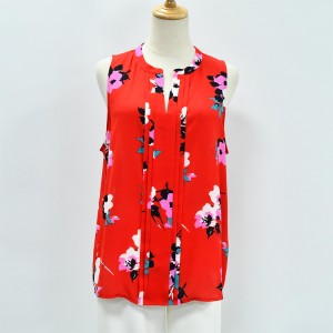 Women’s Print Chiffon Sleeve Less Shirt