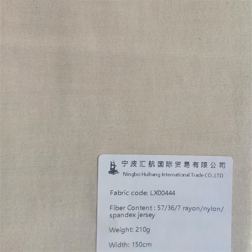 LX00444 : 210G ,57% rayon , 36% nylon ,7% spandex jersey